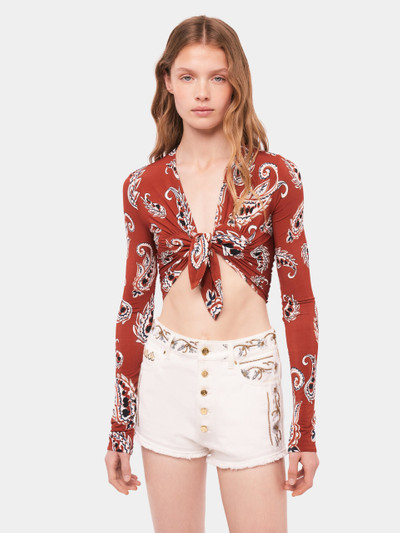 Paco Rabanne PAISLEY CROP TOP WITH LONG SLEEVES outlook
