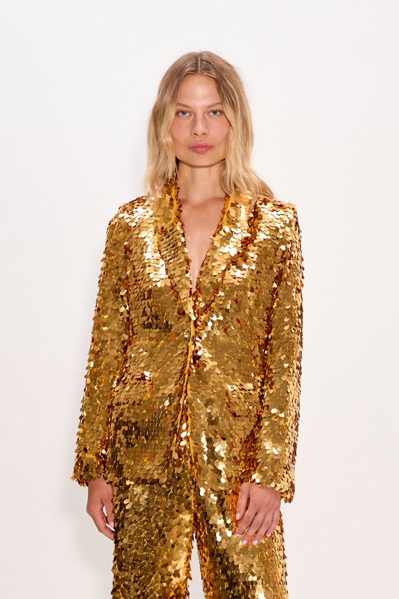 SIMONMILLER Leon Sequin Blazer In Star Gold outlook