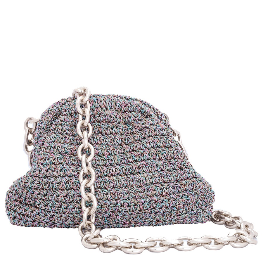 Maria La Rosa - Maria La Rosa Rainbow Ladies Mini Game Metallic Crochet Clutch - 5