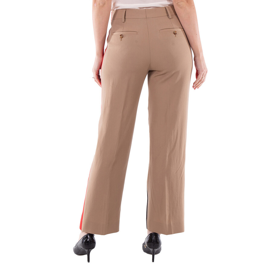 Burberry Ladies Black Lottie Contrast Panel Tailored Trousers - 6