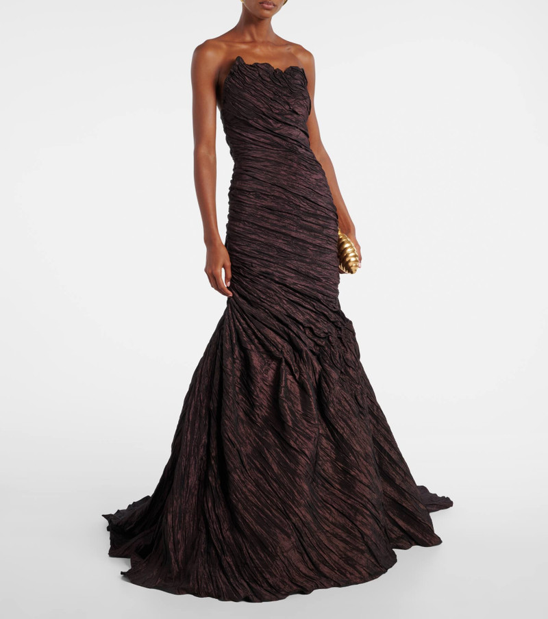 MARMAR HALIM Draped off-shoulder corset gown outlook