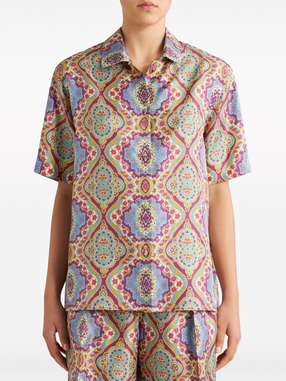 paisley-print silk shirt - 2