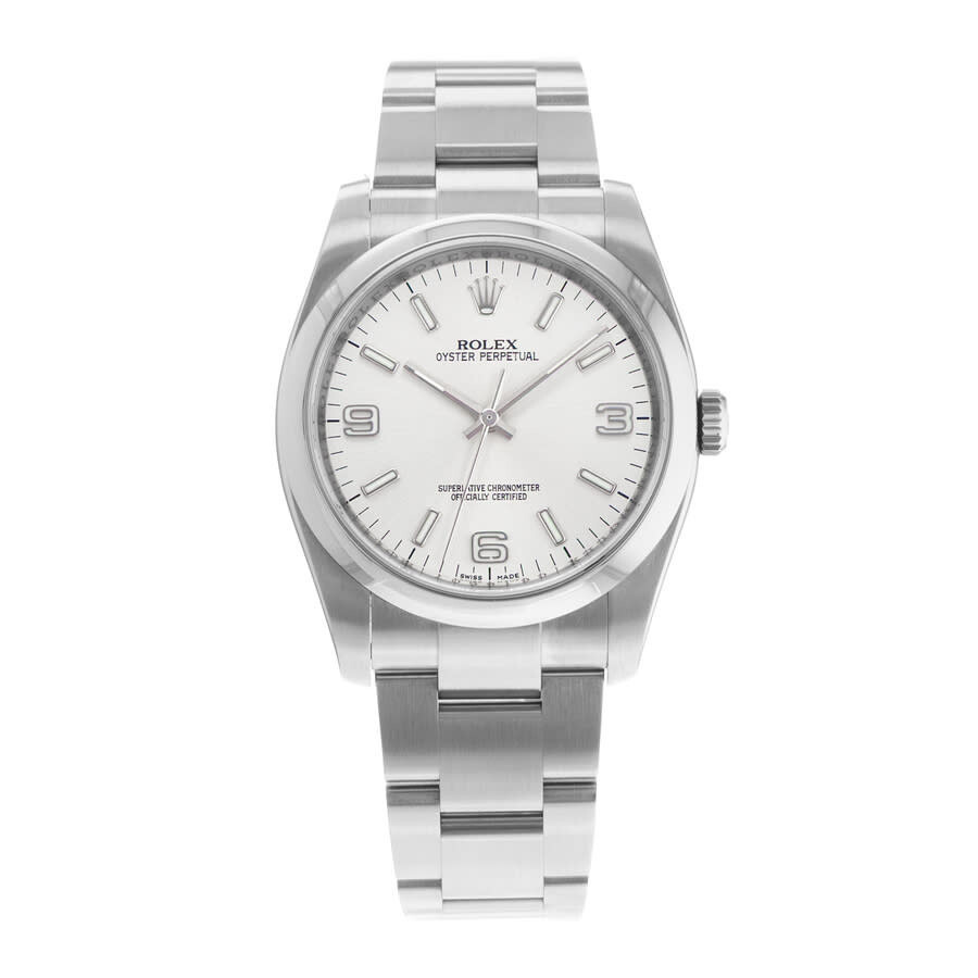 Pre-owned Rolex Oyster Perpetual 36 Automatic Chronometer Silver Dial Men's Watch 116000 SASO - 2