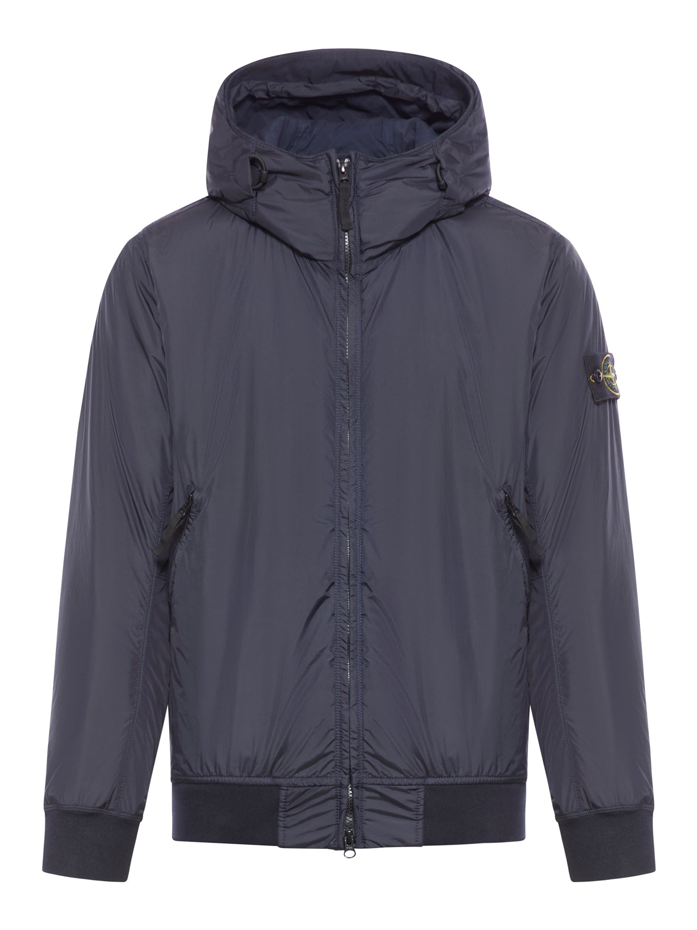 STONE ISLAND NAVY BLUE HOODED JACKET - 1