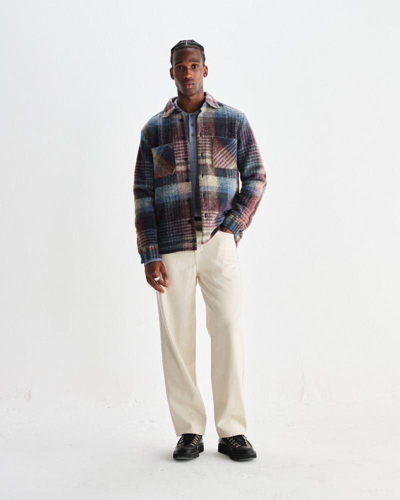 Whiting - Blue And Multicolour Check Wool Overshirt 4