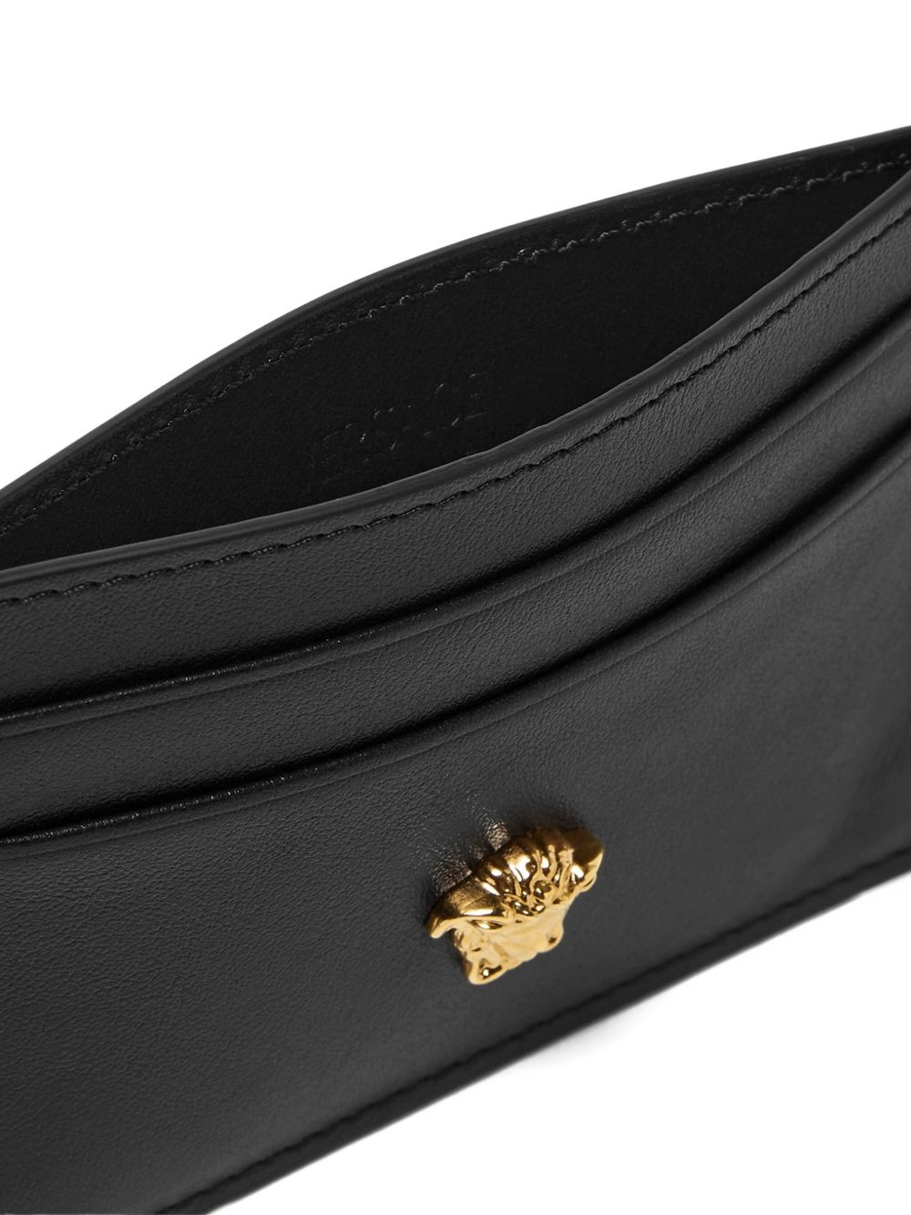 logo-plaque leather cardholder - 3