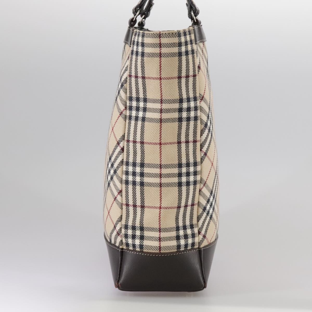 Burberry Nova Check Blue Label Hand Bag Canvas Beige - 4