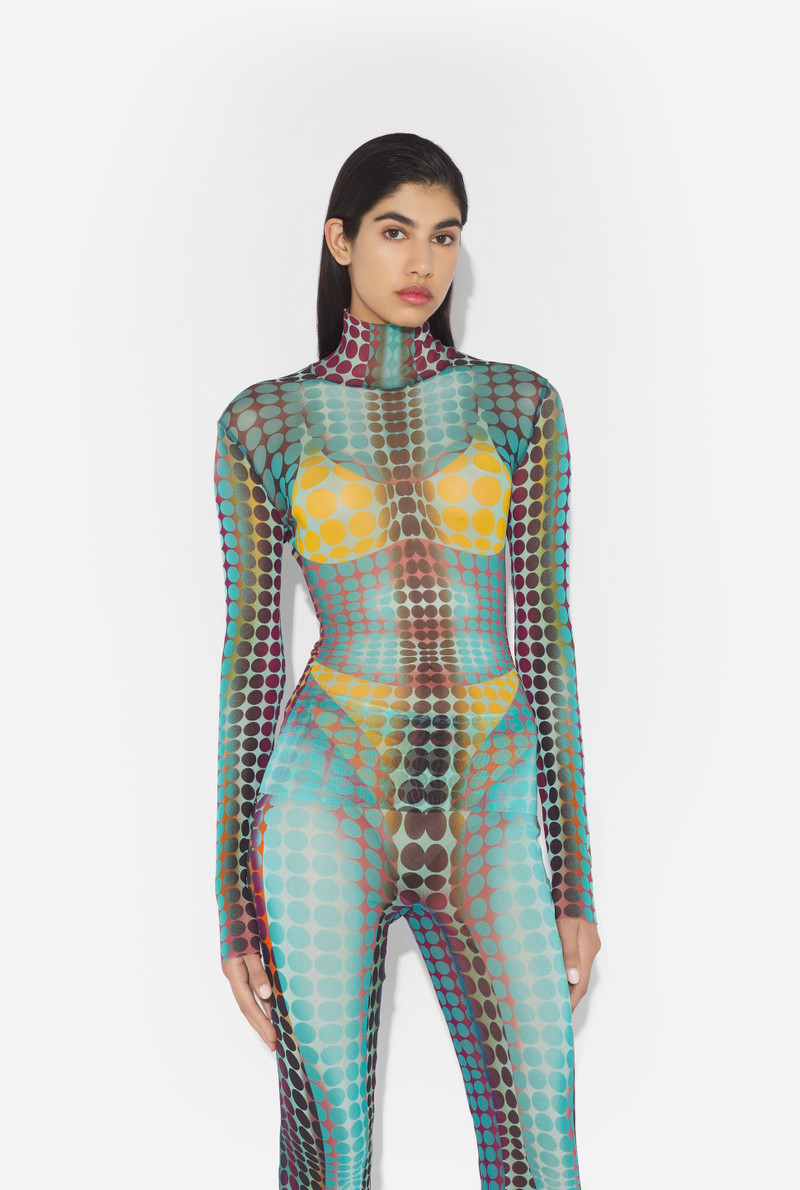 Jean Paul Gaultier RE-EDITION - THE BLUE DOTS PRINT MESH TOP outlook