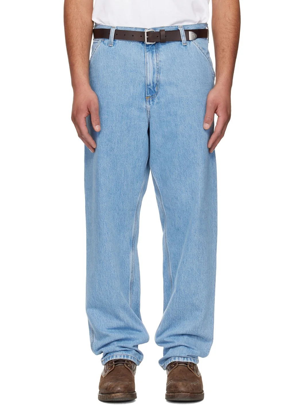 Blue Single Knee Jeans - 1