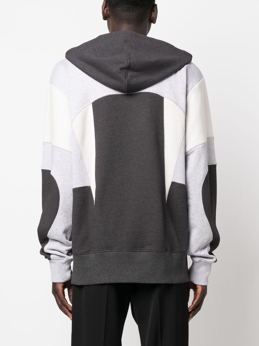 logo-print panelled hoodie - 4
