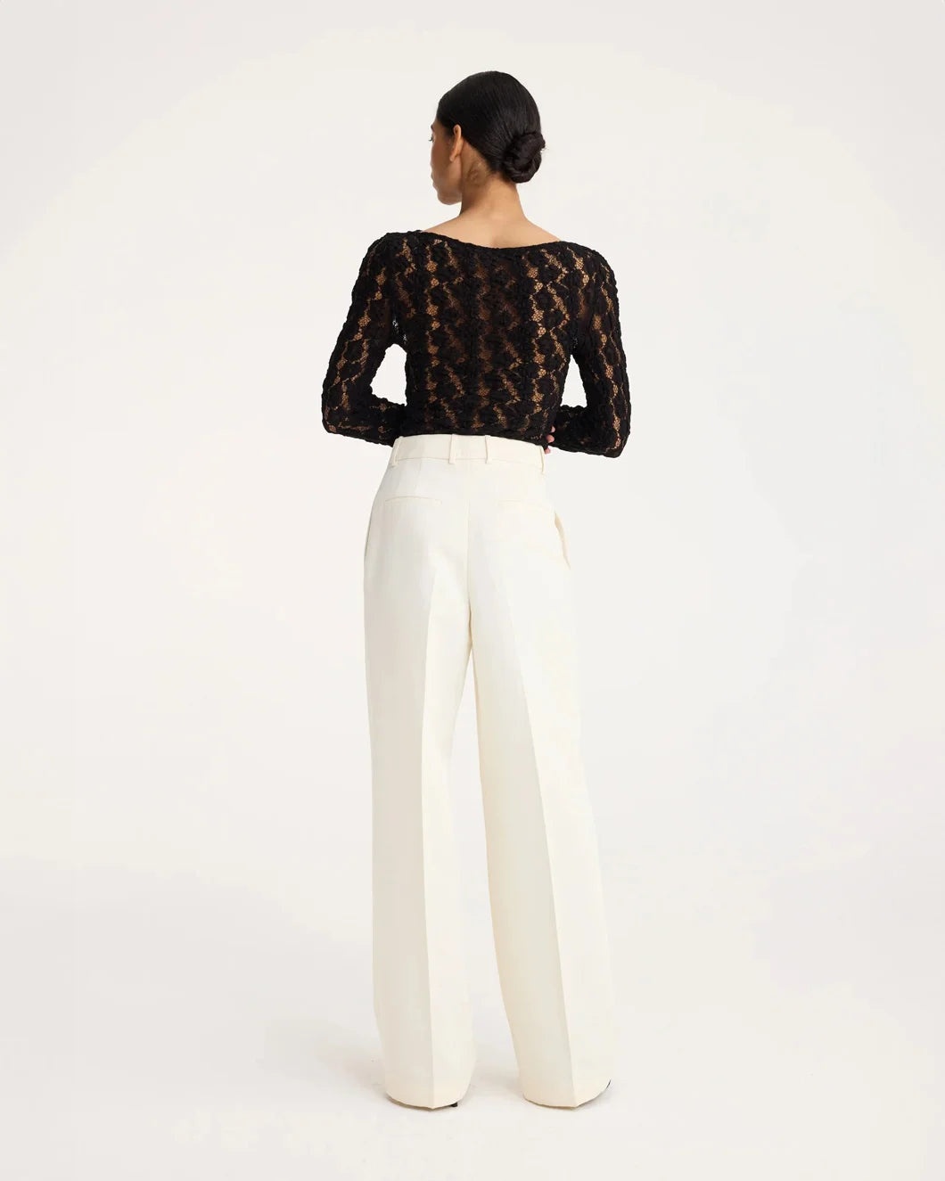 LACE BOAT NECK TOP BLACK - 4