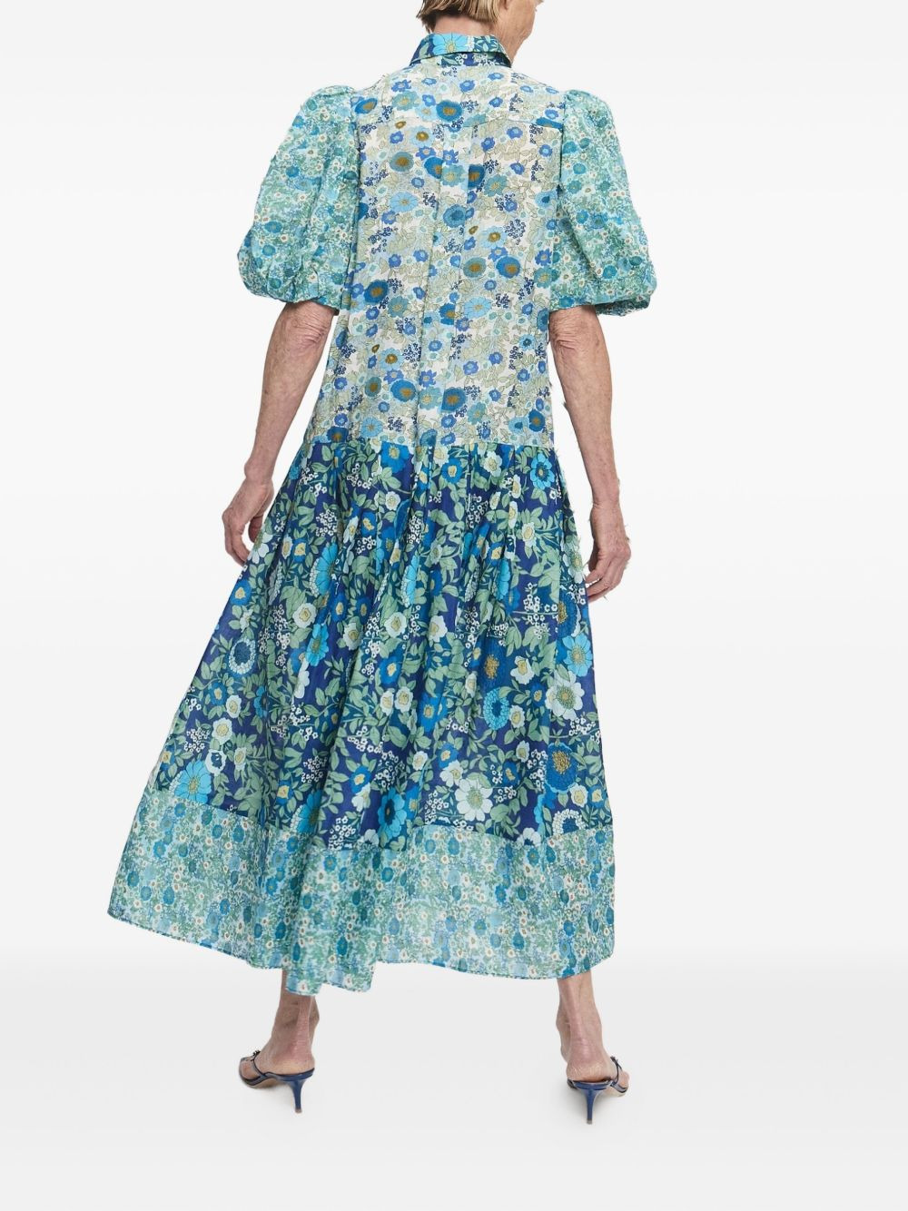 puff-sleeve floral maxi dress - 4