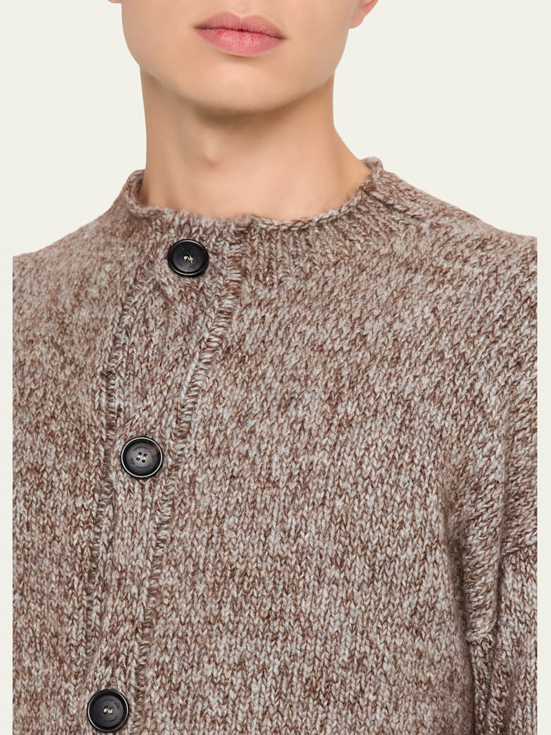 Men's Two-Tone Wool and Cashmere Knit Cardigan 5