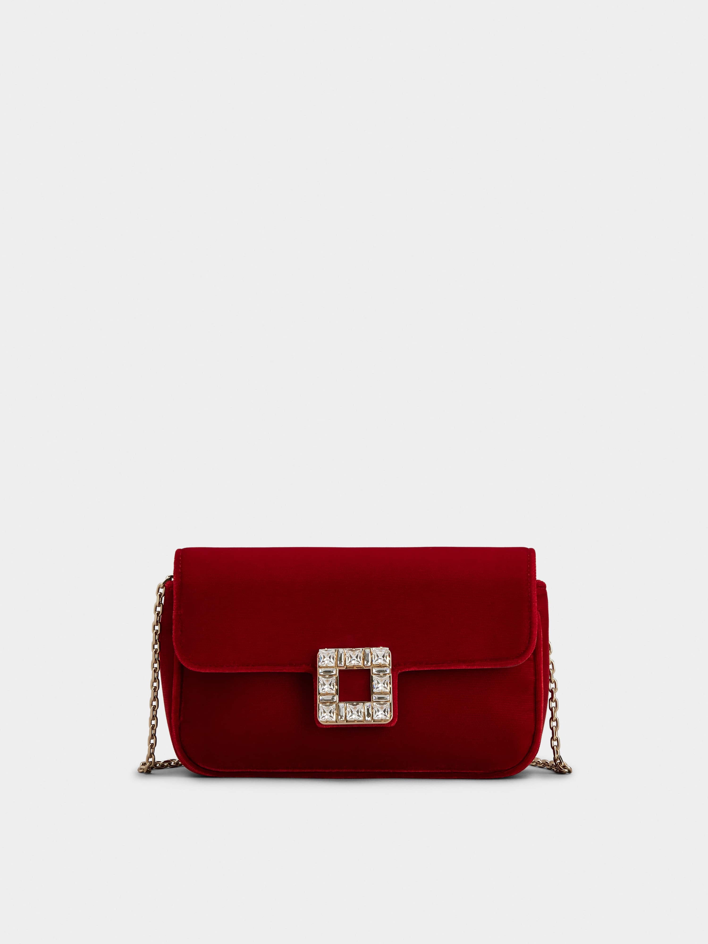 Jeu de Fille Strass Buckle Clutch Bag in Velvet - 1