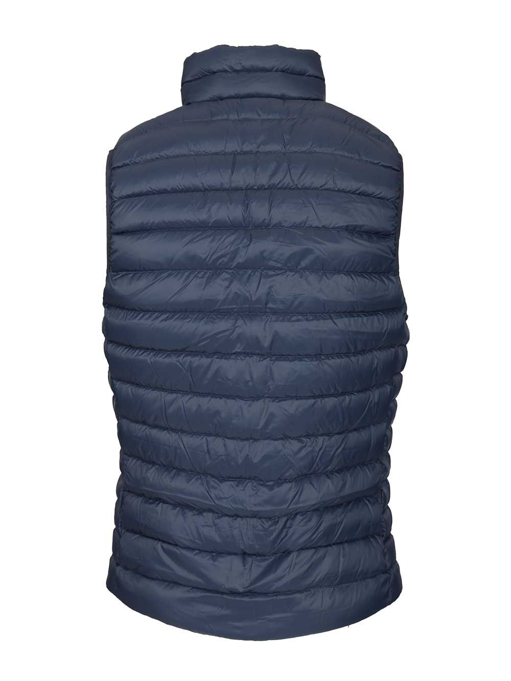Sleeveless Drawstring Down Jacket Coats Blue - 2