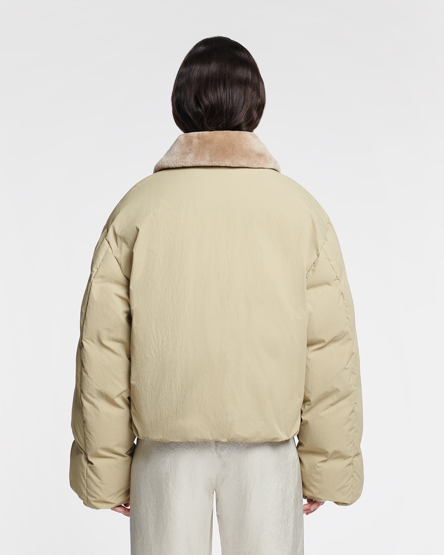 Faux Fur and Tech Nylon Jacket - 8