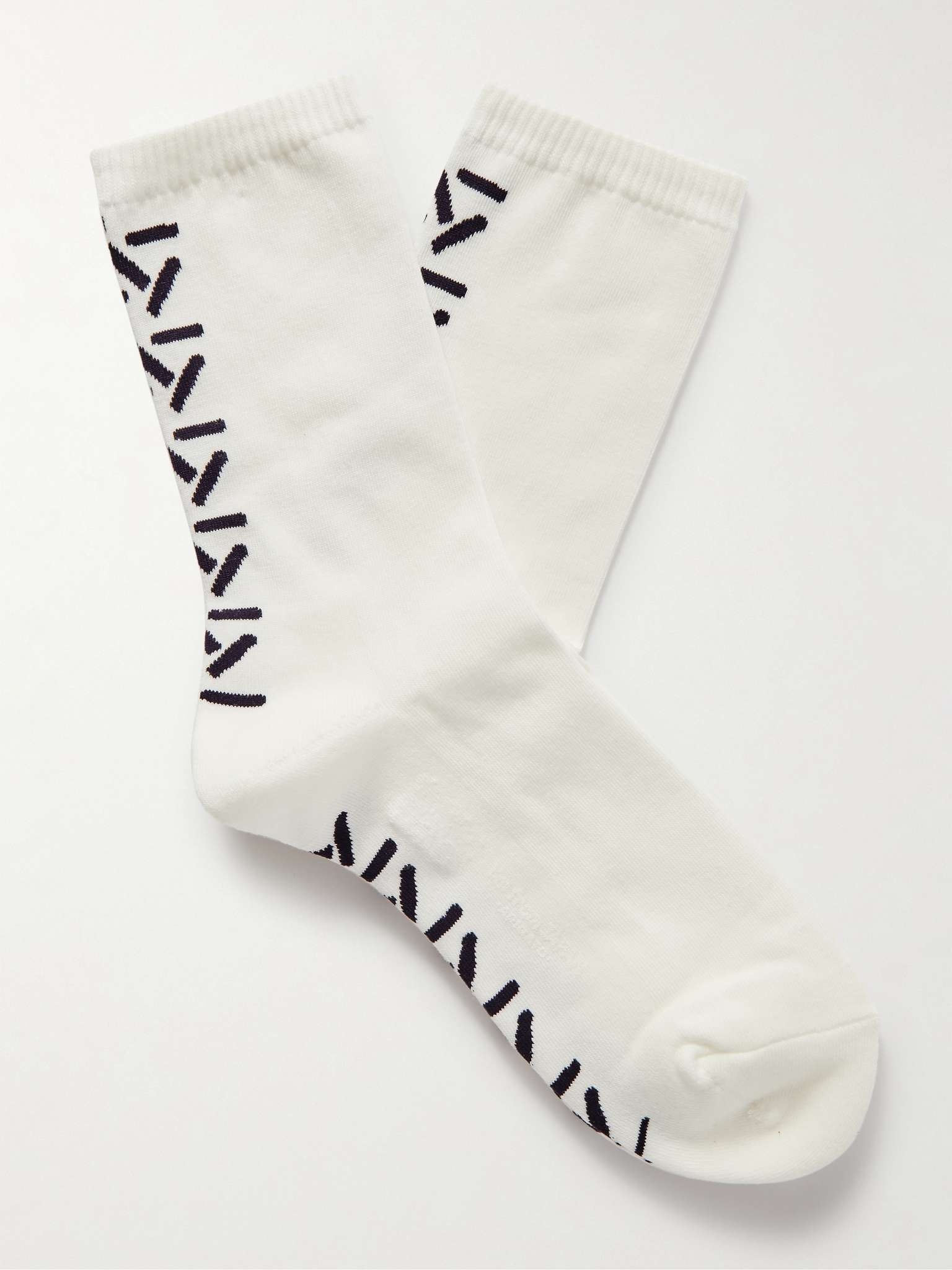 Jacquard-Knit Cotton-Blend Socks - 1