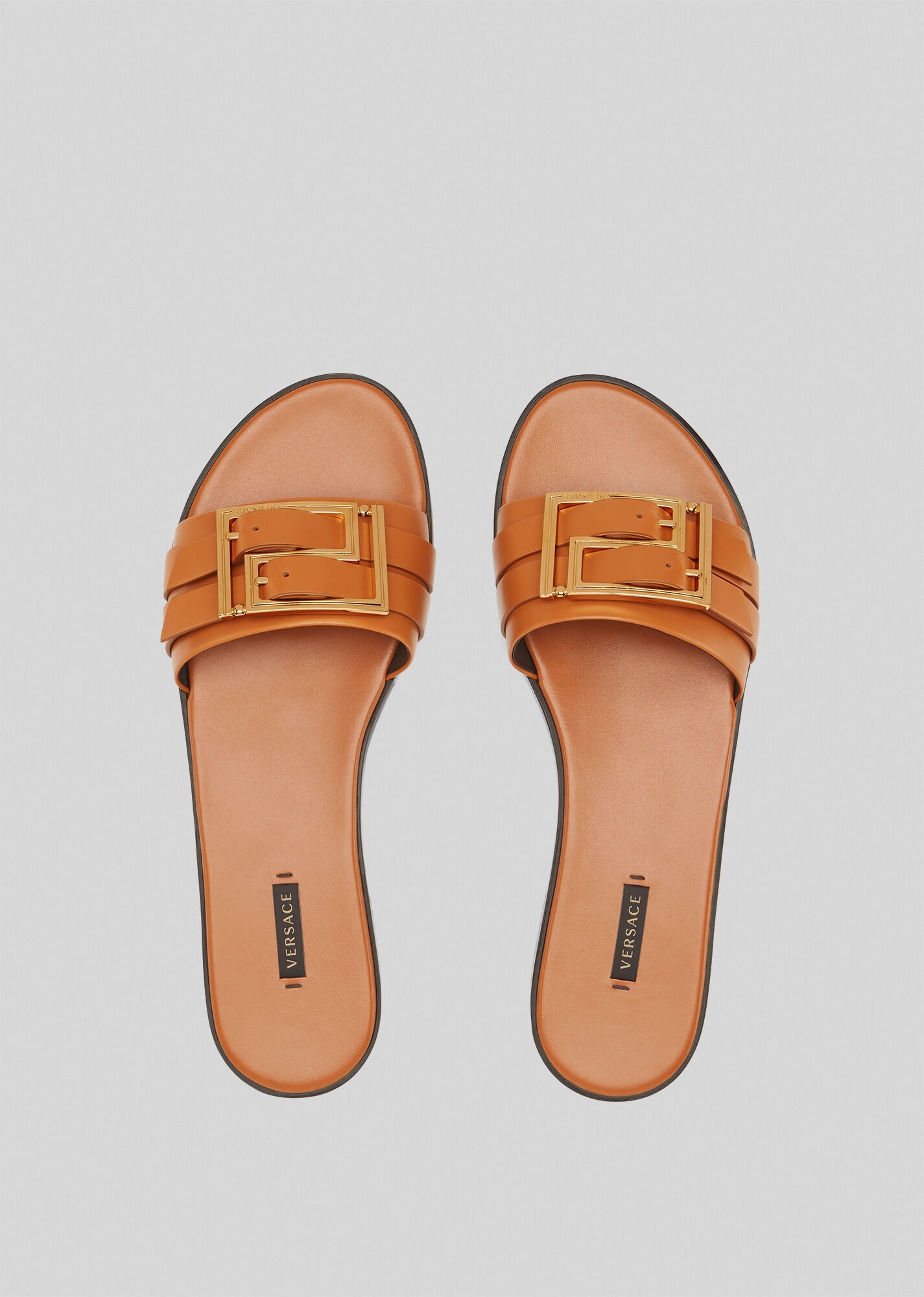 Meander Leather Slides - 3