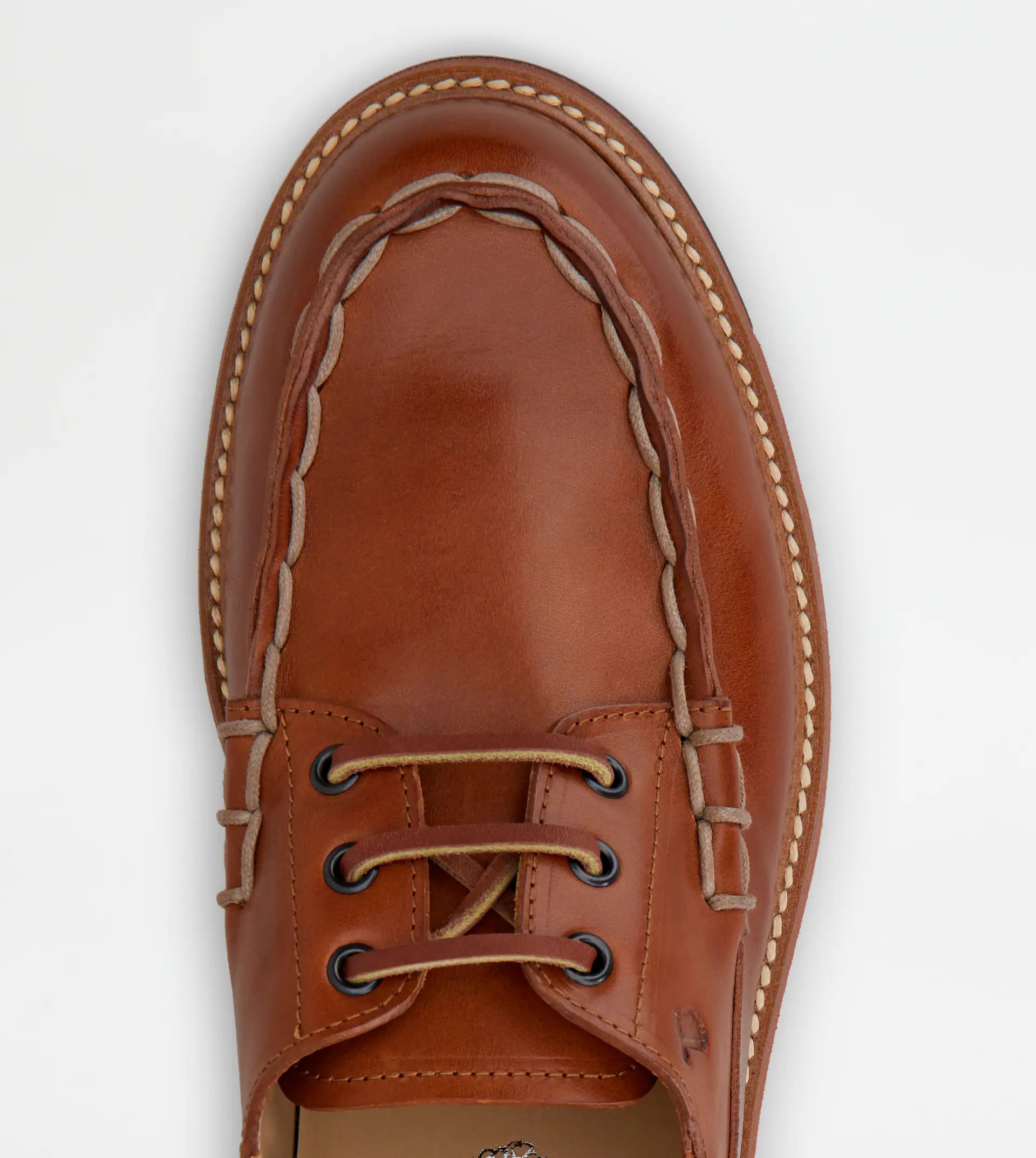 LACE-UPS IN LEATHER - BROWN - 4