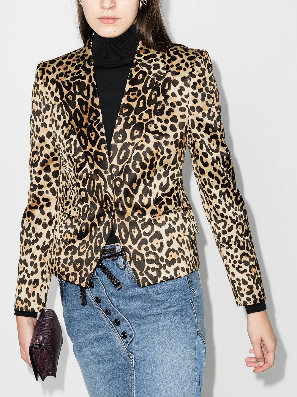 leopard-print single-breasted blazer - 2