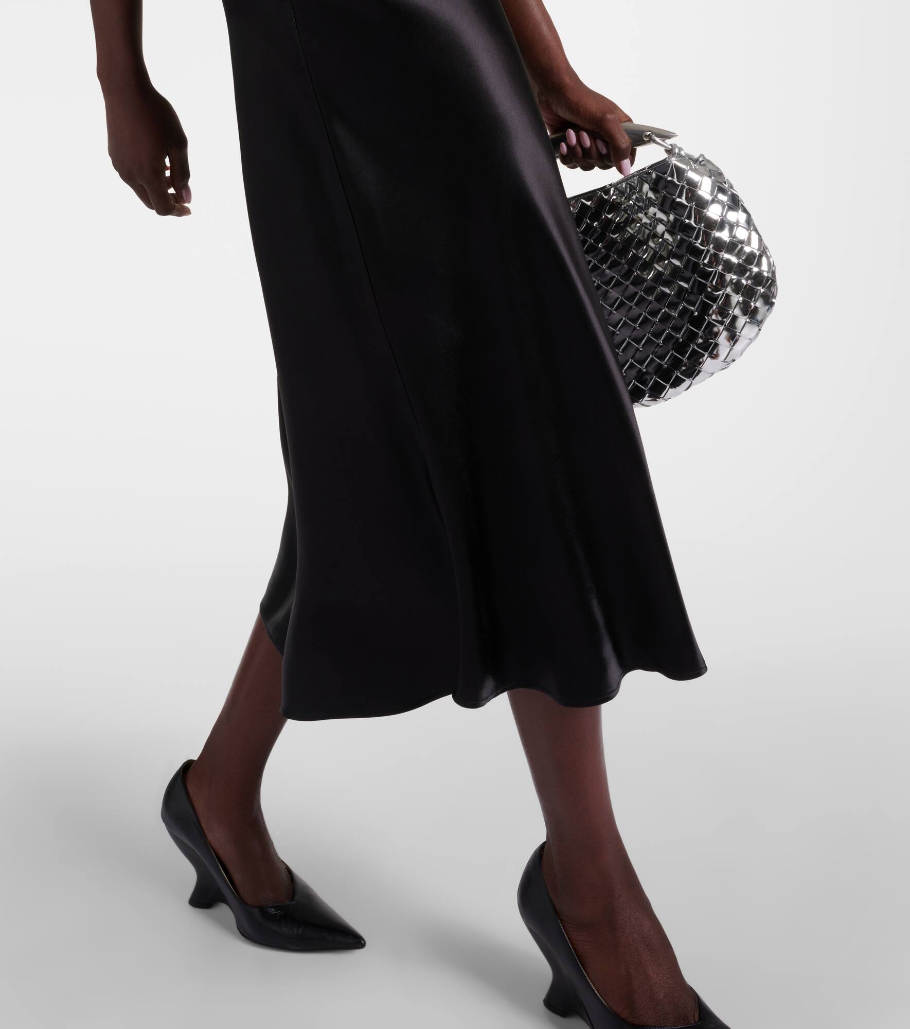 Beaded satin midi dress - 5