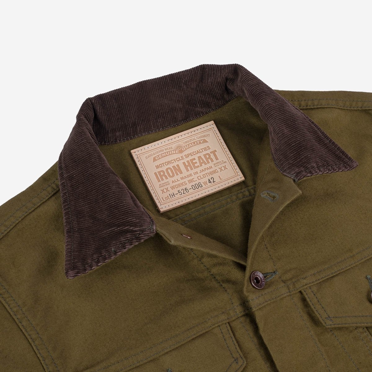 IH-526-ODG 12oz Whipcord Modified Type III Jacket - Olive Drab Green - 9