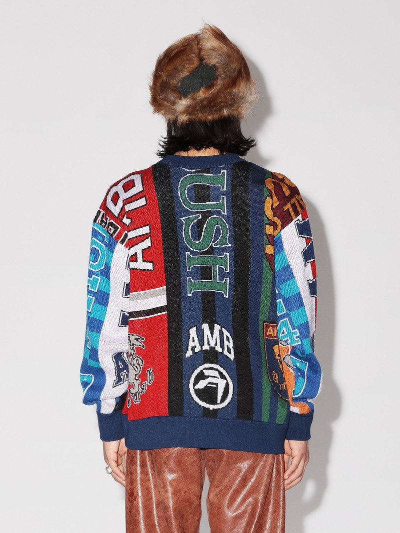 MULTI SOCCOER SCARF KNIT CREWNECK 5