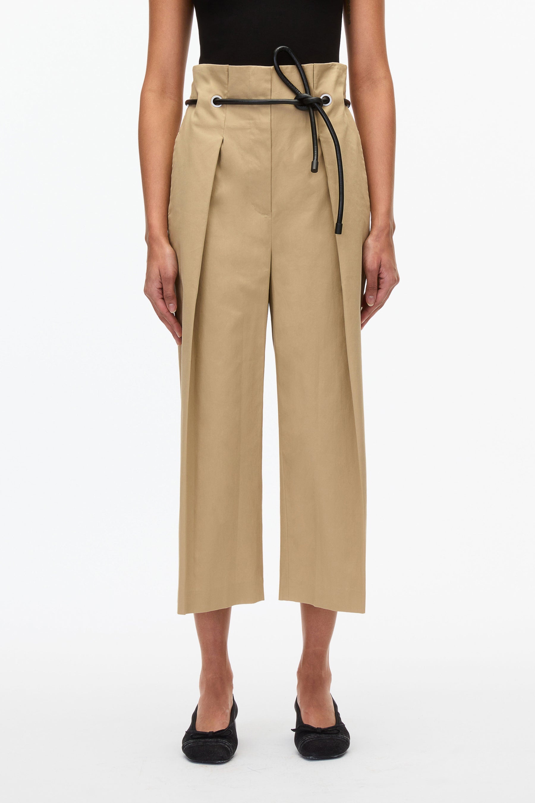 Cropped Wide Leg Origami Trousers - 2
