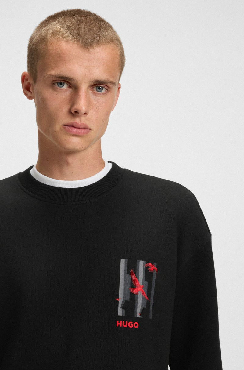 COTTON-TERRY SWEATSHIRT WITH BIRD ARTWORK 3
