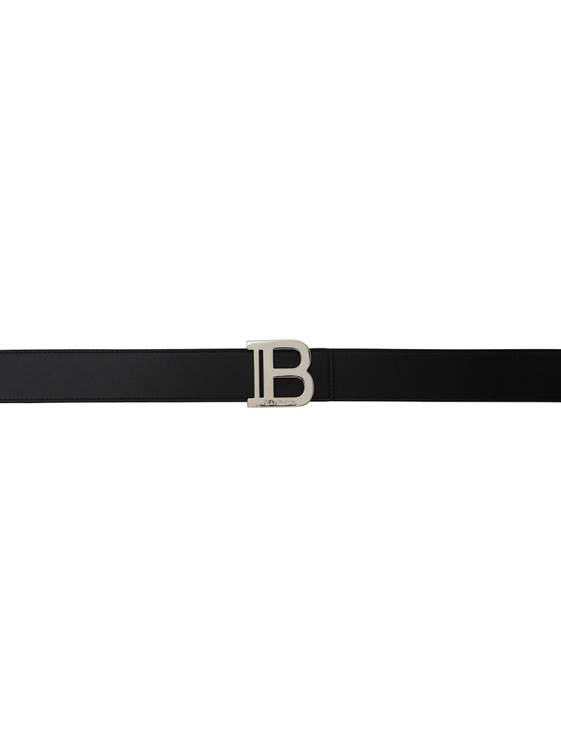 Black Smooth Leather B Belt 1
