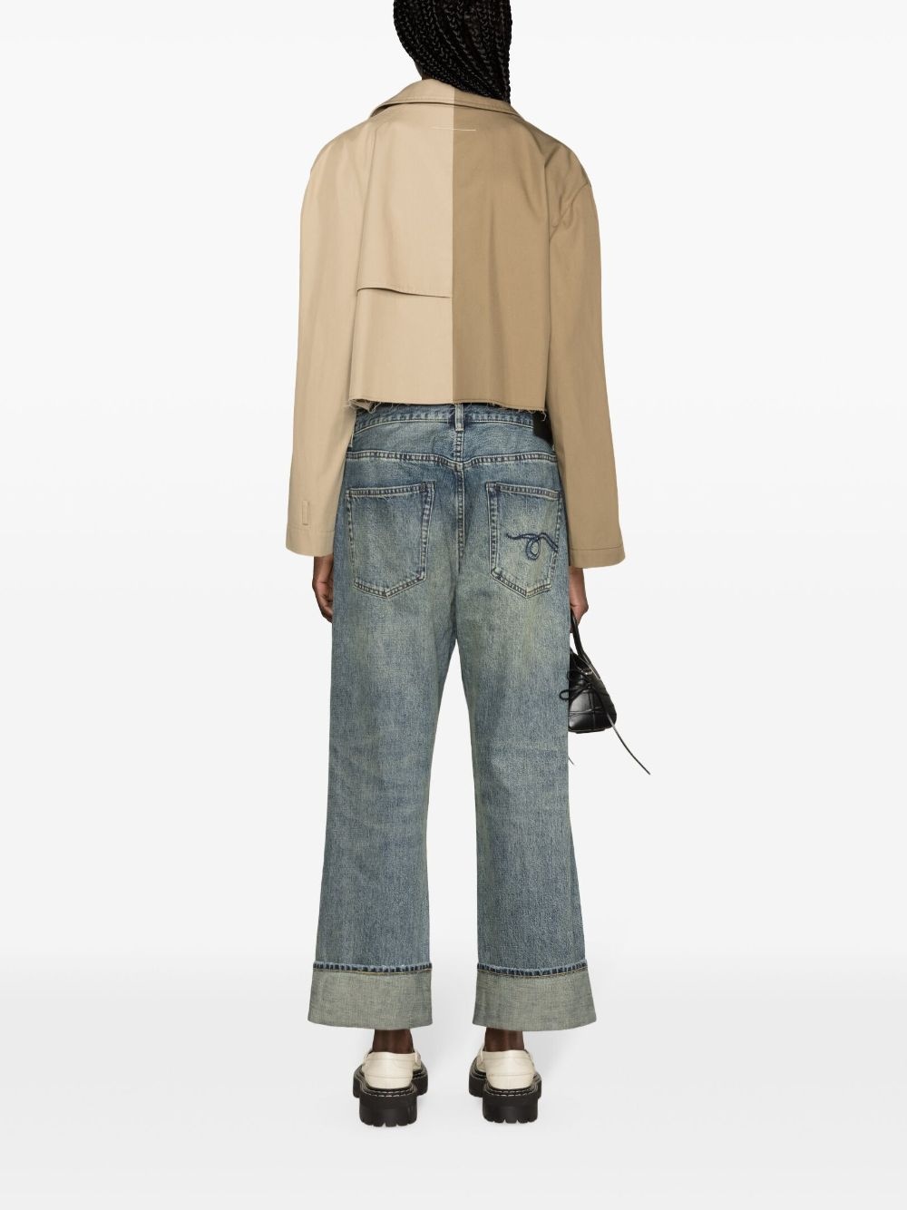colour-block cropped jacket - 4