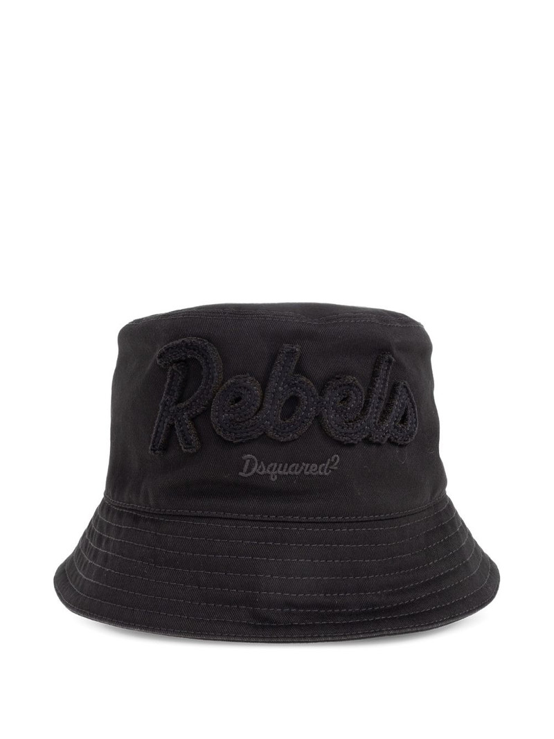 Rebels-appliqué bucket hat 1