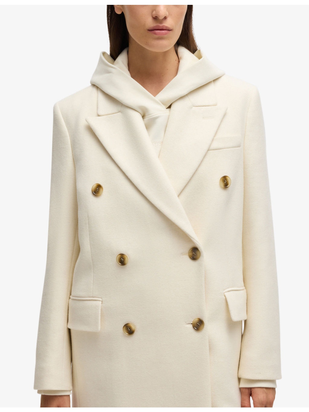 Peak-lapel double-breasted recycled wool-blend coat - 5