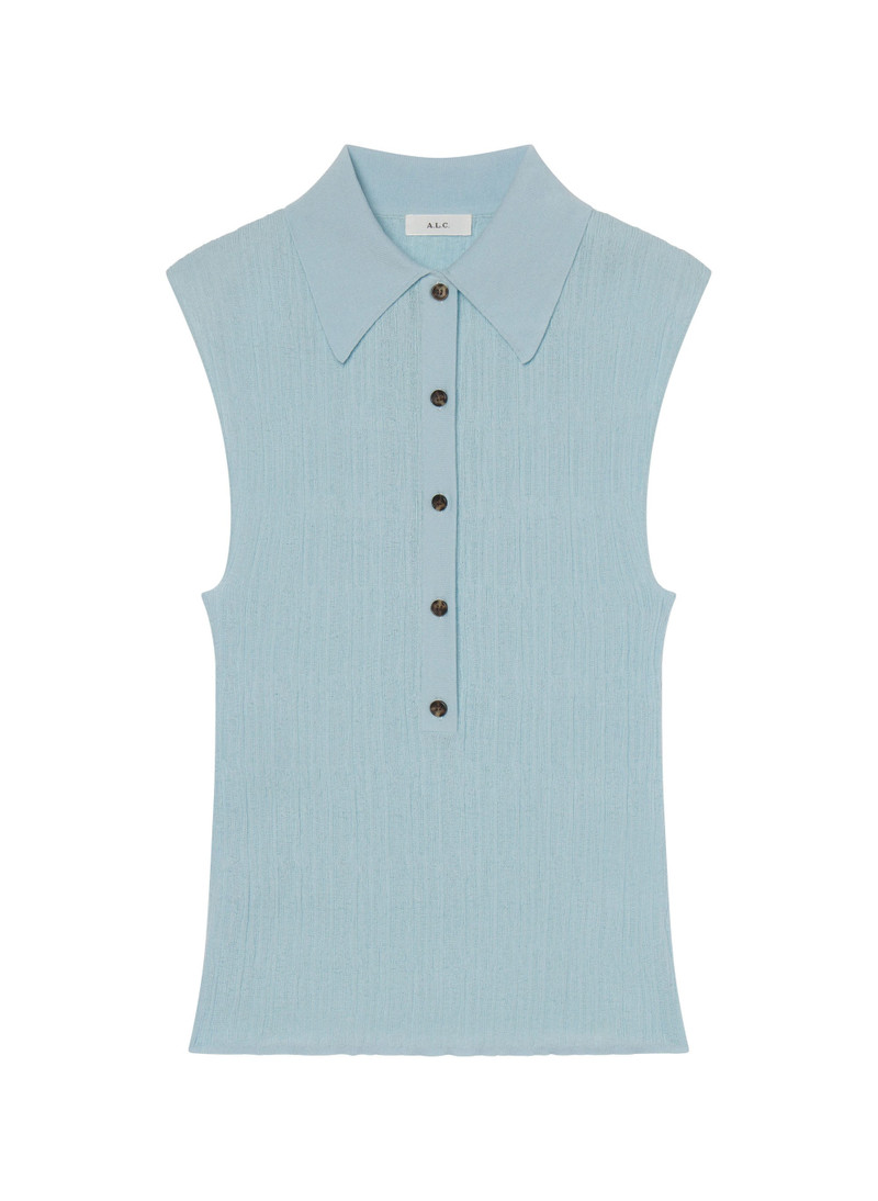 Ollie Fine Cotton Knit Polo Top 1