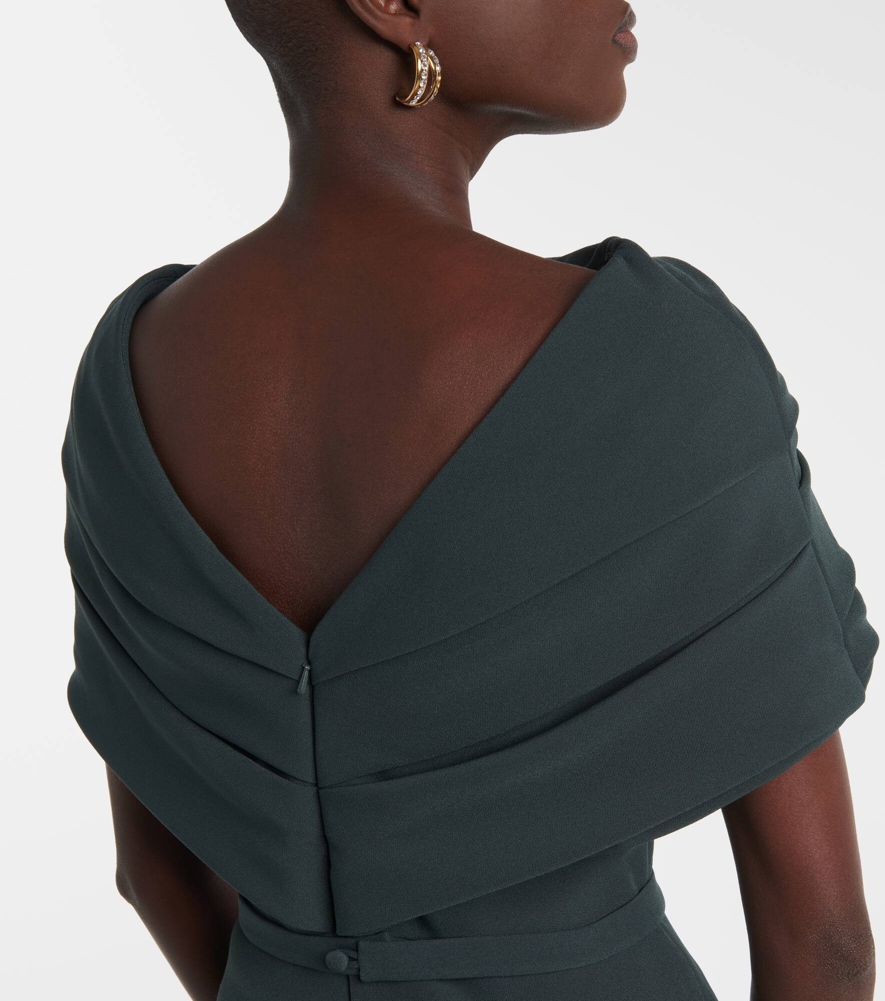 Pleated caped crêpe gown - 6