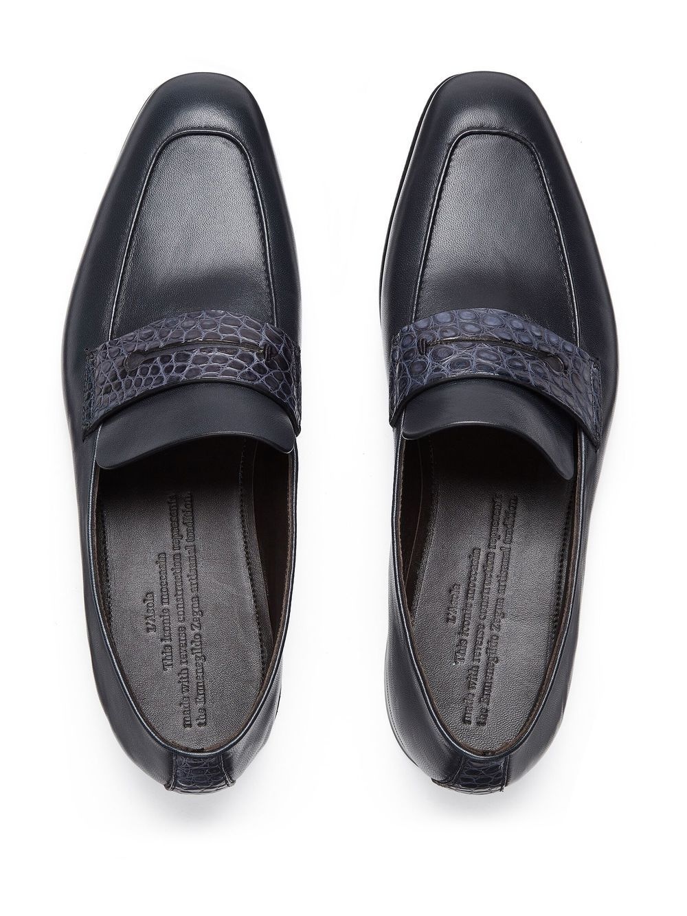 crocodile-embossed detail loafers - 3