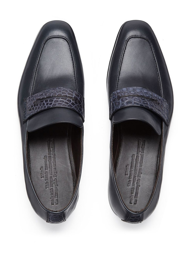 crocodile-embossed detail loafers 3