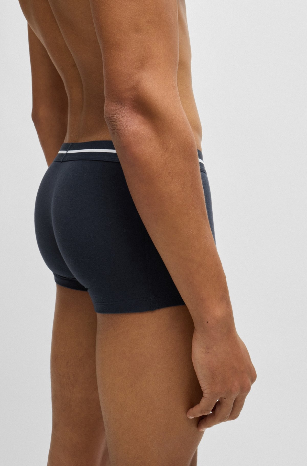 THREE-PACK OF STRETCH-COTTON TRUNKS WITH LOGO WAISTBANDS - 5