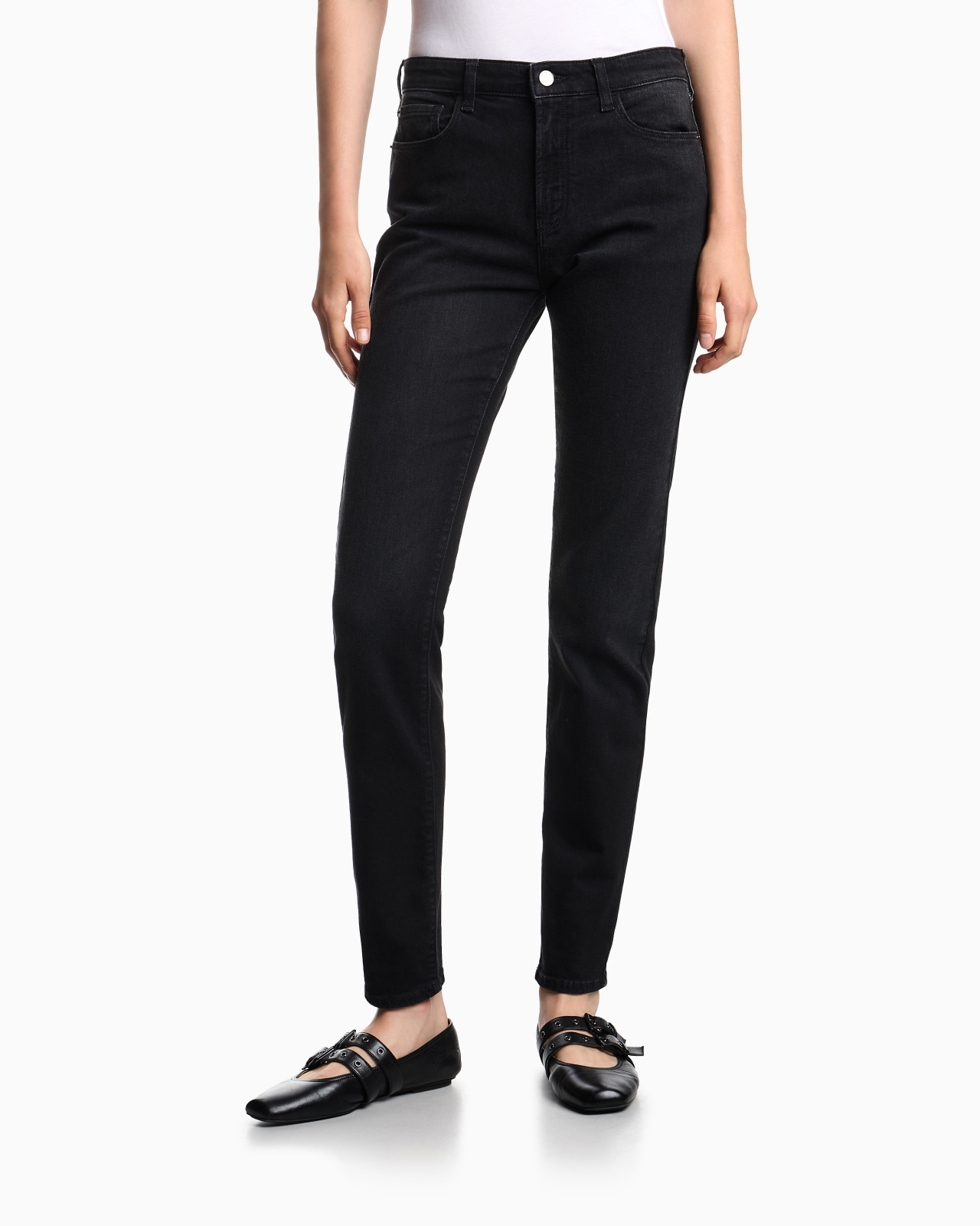 J20 HIGH-WAISTED SUPER-SKINNY LEG JEANS IN A WORN-LOOK STRETCH DENIM - 4