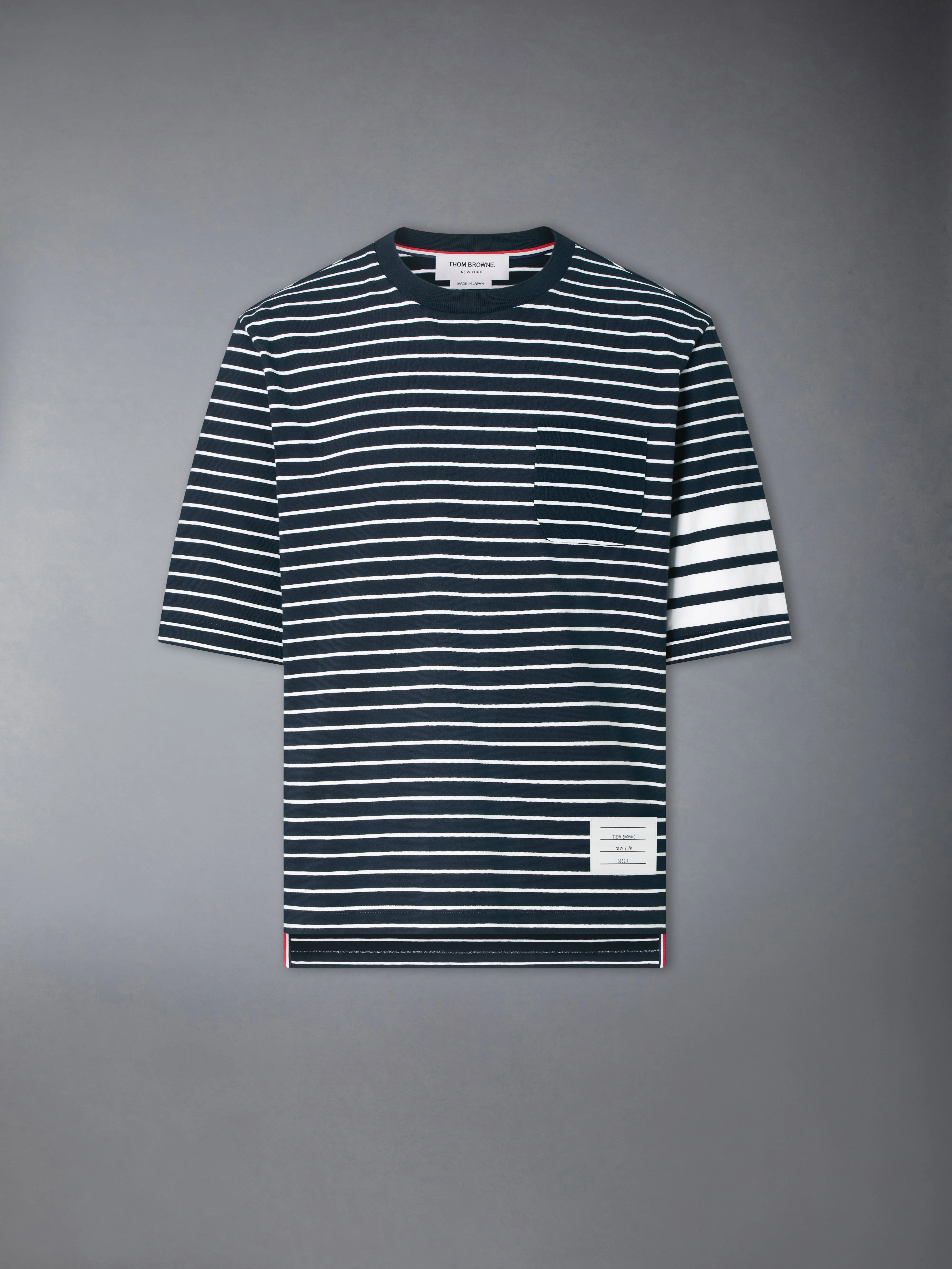 JERSEY 4-BAR KNIT POCKET TEE - 1