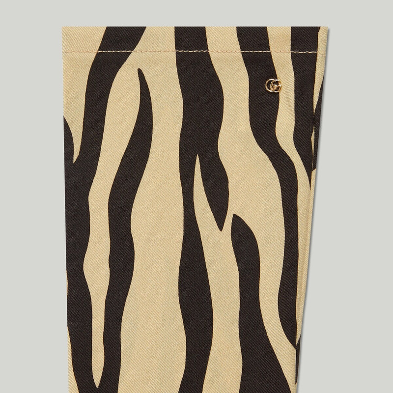GUCCI Long silk twill animal print gloves outlook
