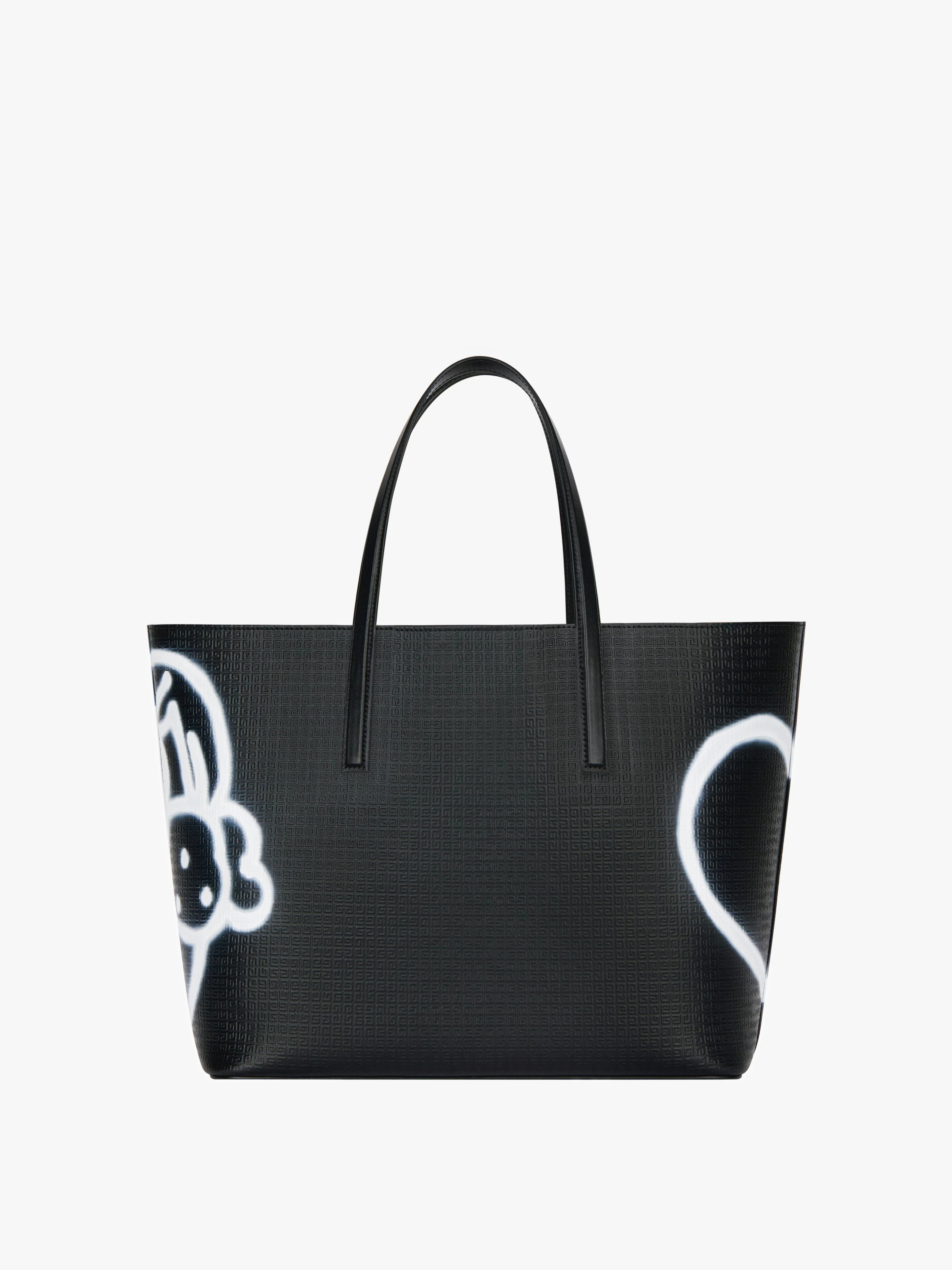 WING SHOPPING BAG IN 4G LEATHER WITH TAG EFFECT PRINTS - 5