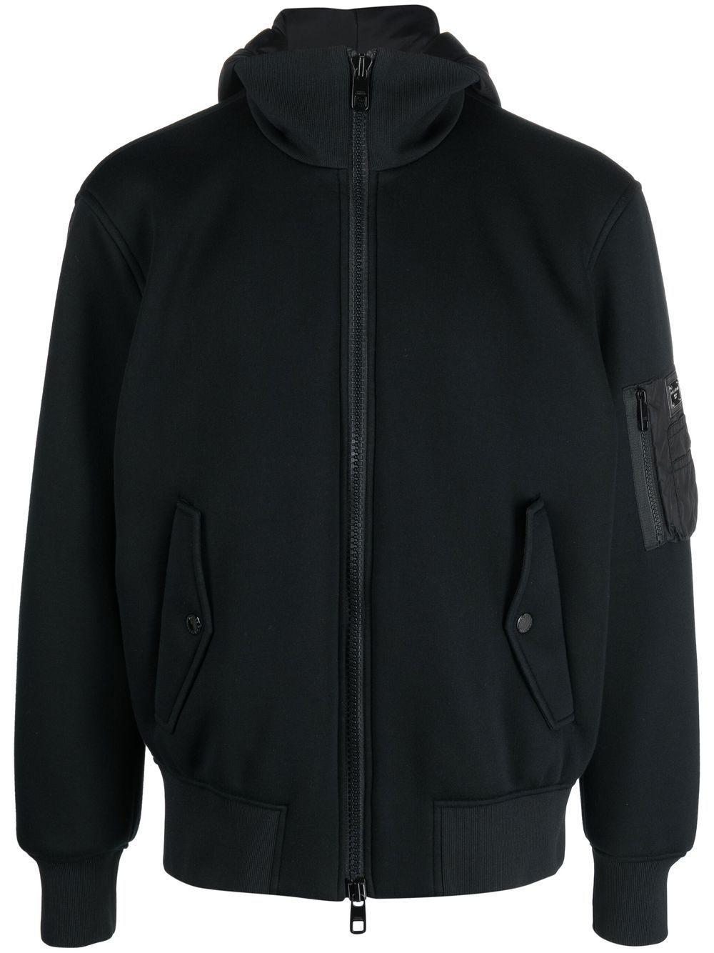 detachable-hood zipped jacket - 1