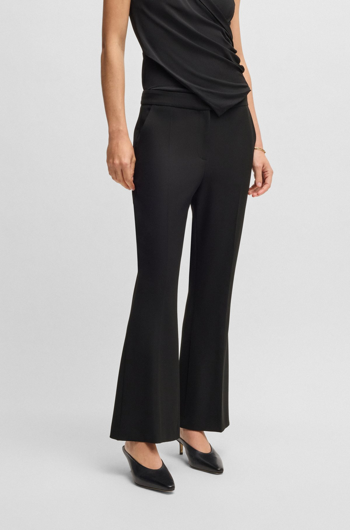 SLIM-FIT TROUSERS WITH BOOTCUT LEG - 2