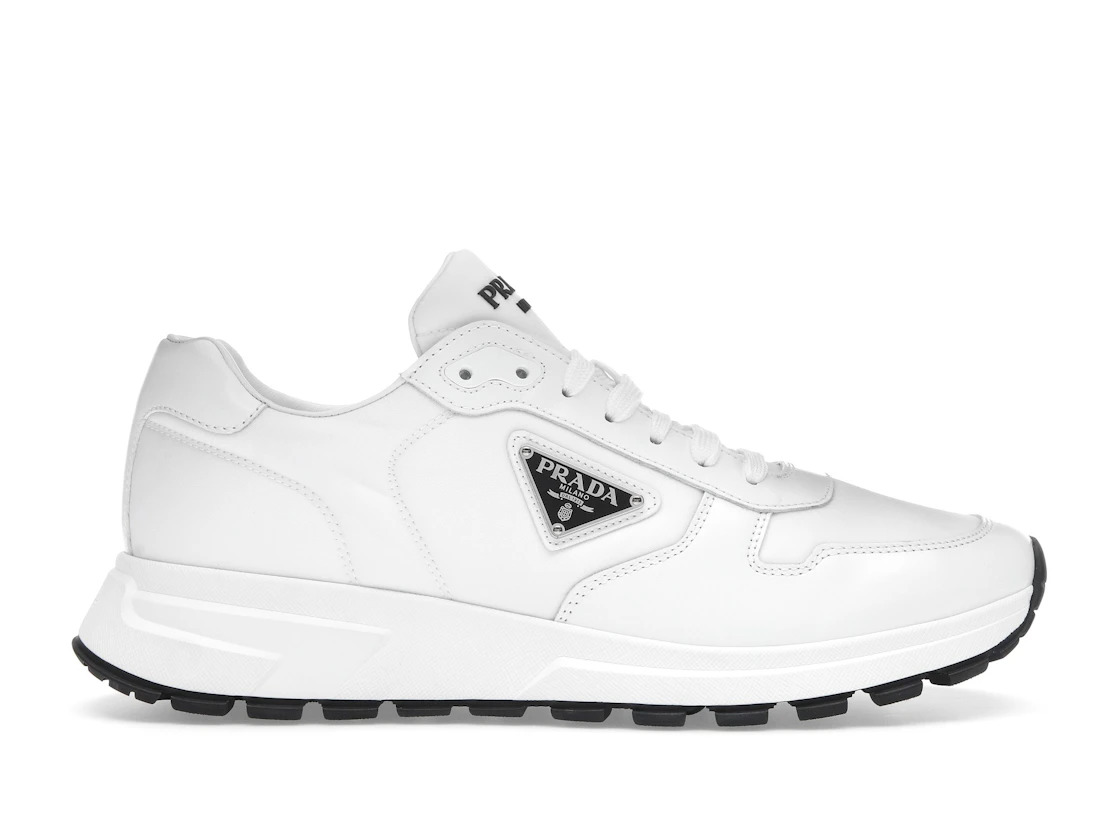 Prada PRAX 01 Sneakers Re-Nylon Brushed Leather White Black - 1