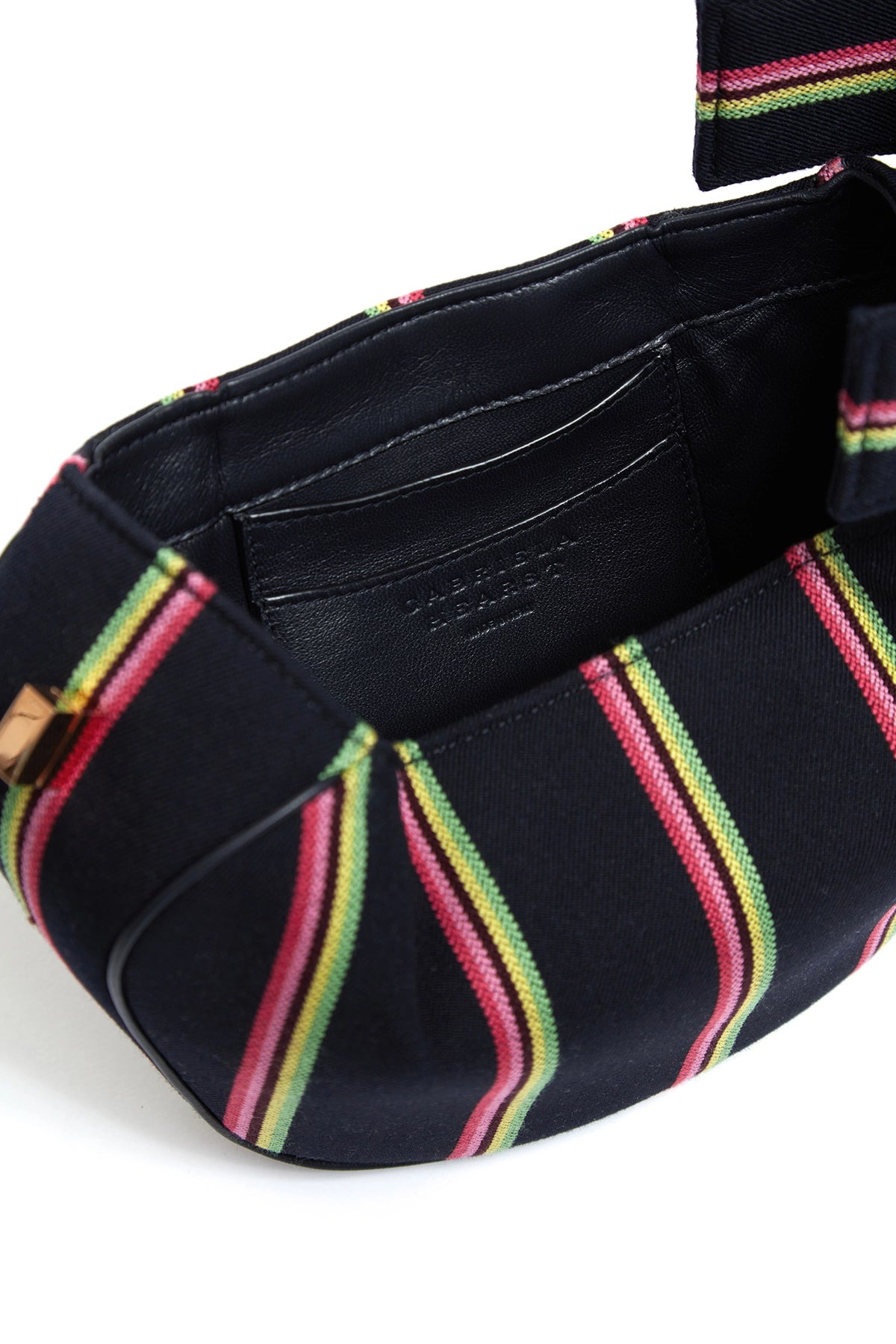 Striped Demi Bag in Navy Wool - 5