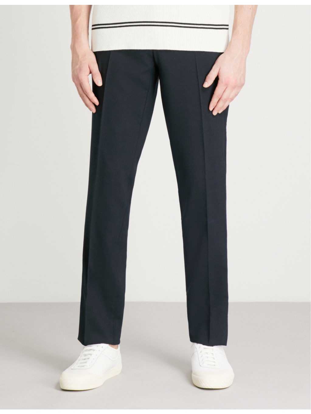 Slim-fit tapered stretch-wool trousers - 2