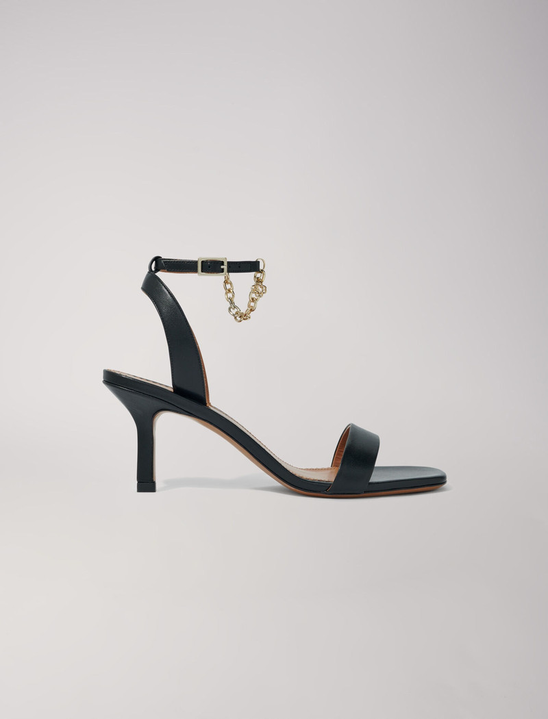 Leather sandals with heels 1