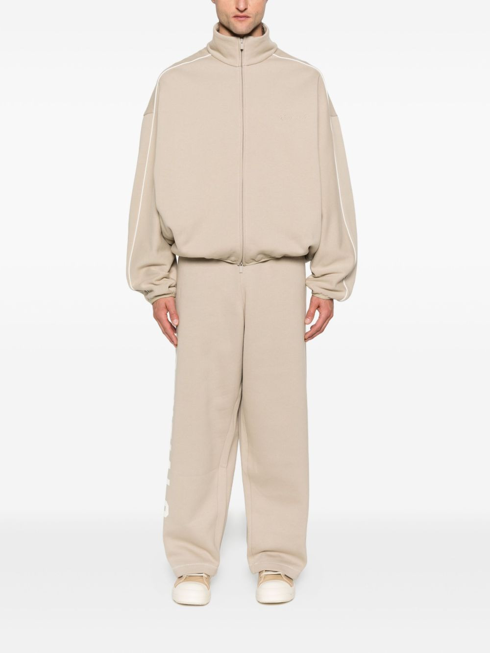 zip-up track-detail sweatshirt - 2