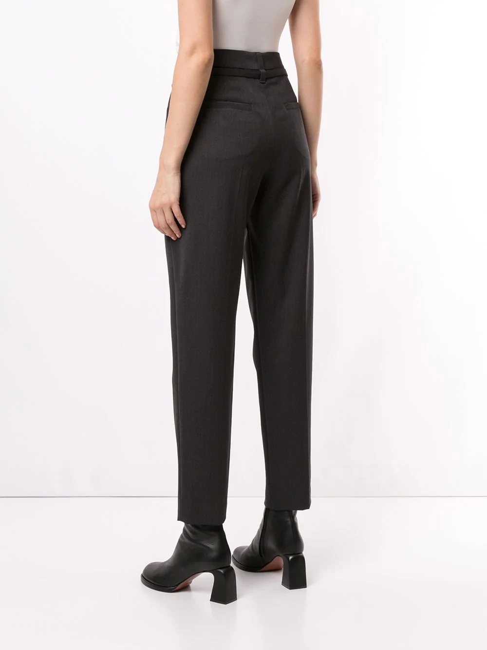 belted waist trousers - 4